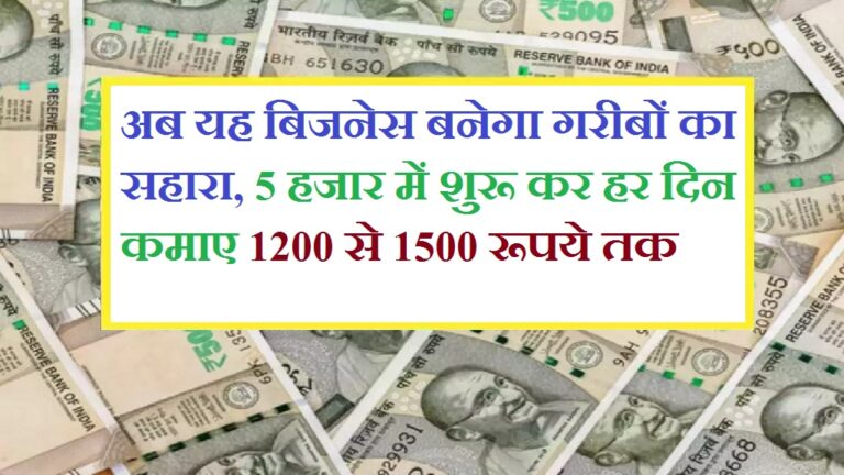 Business Idea: अब यह बिजनेस बनेगा गरीबों का सहारा, 5 हजार में शुरू कर हर दिन कमाए 1200 से 1500 रूपये तक