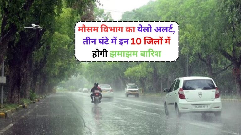 Weather Update: मौसम विभाग का येलो अलर्ट, तीन घंटे में इन 10 जिलों में होगी झमाझम बारिश